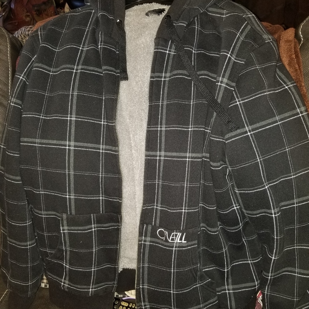 COPY - Mens sz LARGE FURRY LINED ONEILL JACKET.
